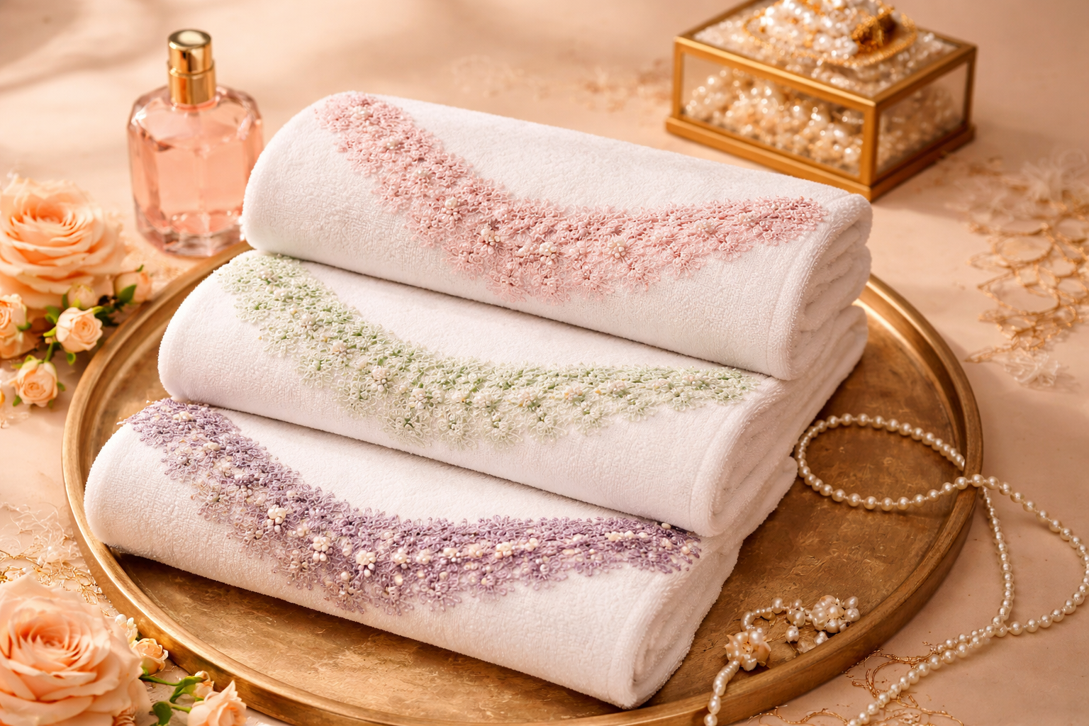 Göz alıcı çeyizlik havlu kenarları